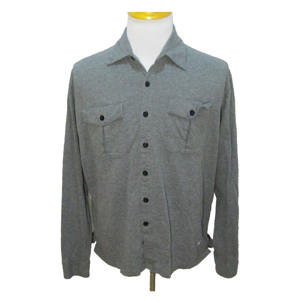 VICTORINOX Men's (Size Medium) Gray Long Sleeve Button Front Shirt Flannel Top